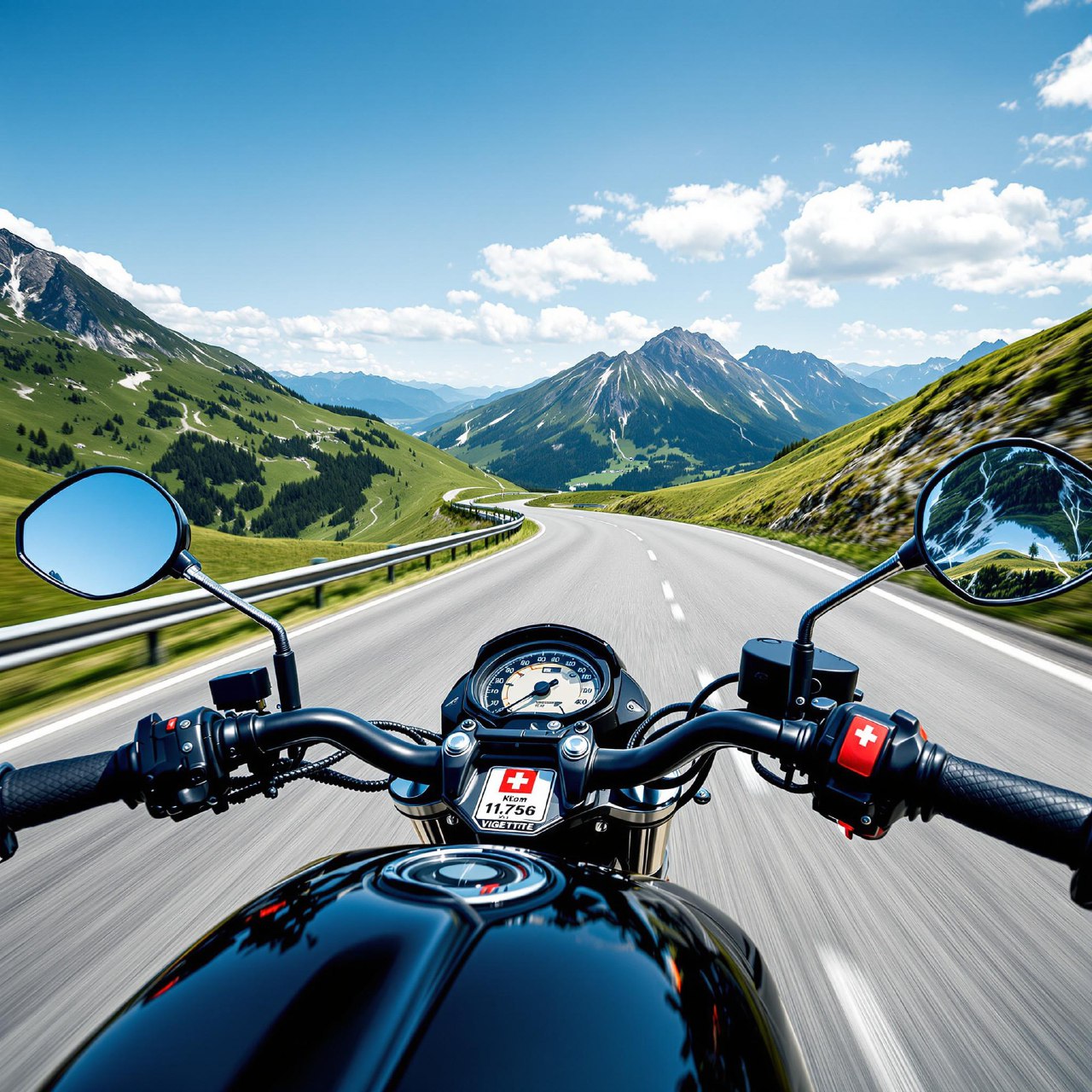 Motorrad mit Vignette